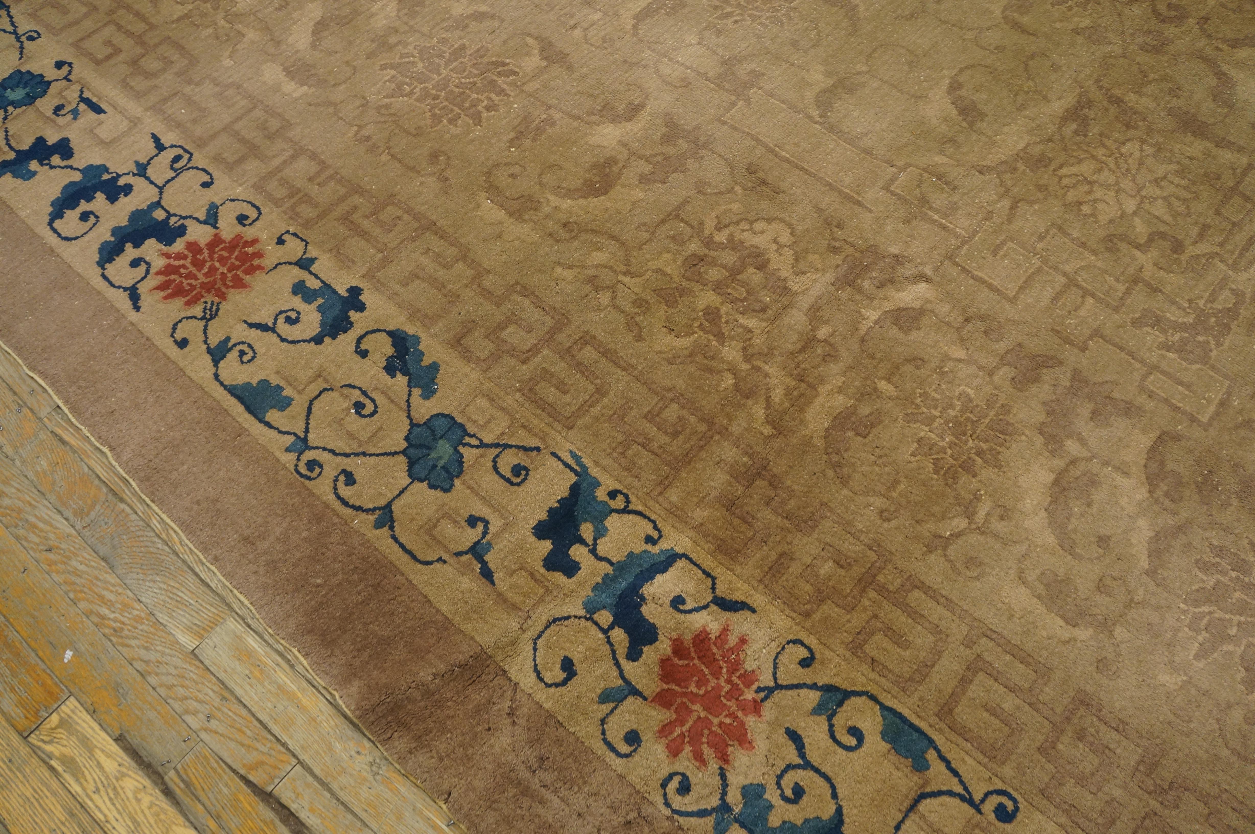 Antique  Chinois - Tapis Art déco, Taille : 9' 0'' x11' 8''