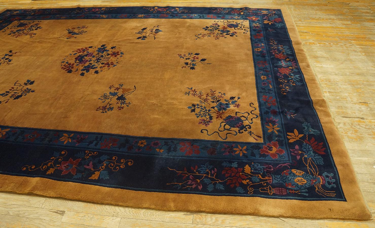 Wool 1920s Chinese Art Deco Carpet ( 9' x 11'8