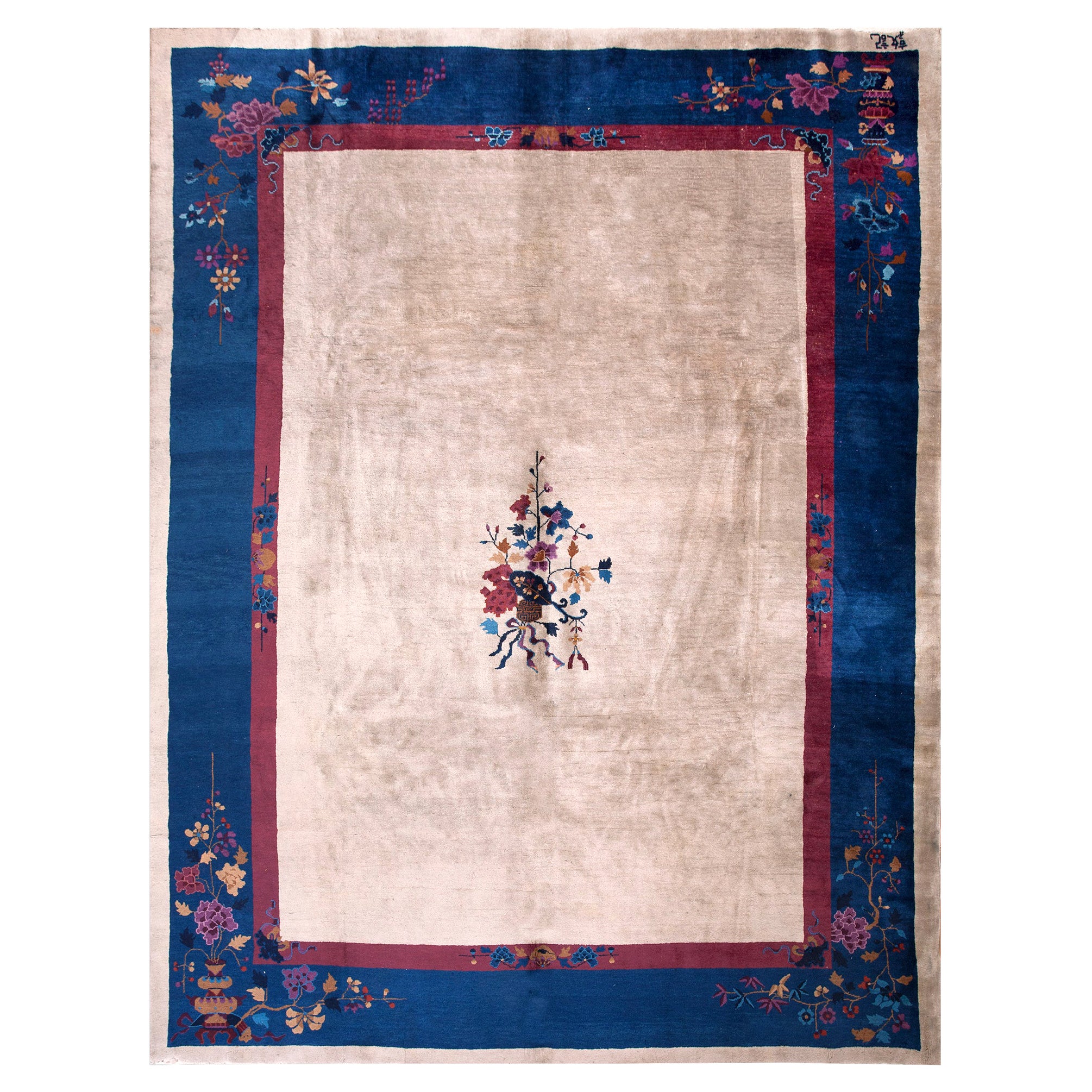 Tapis chinois ancien Art Déco 9' 0"" x 11' 8"