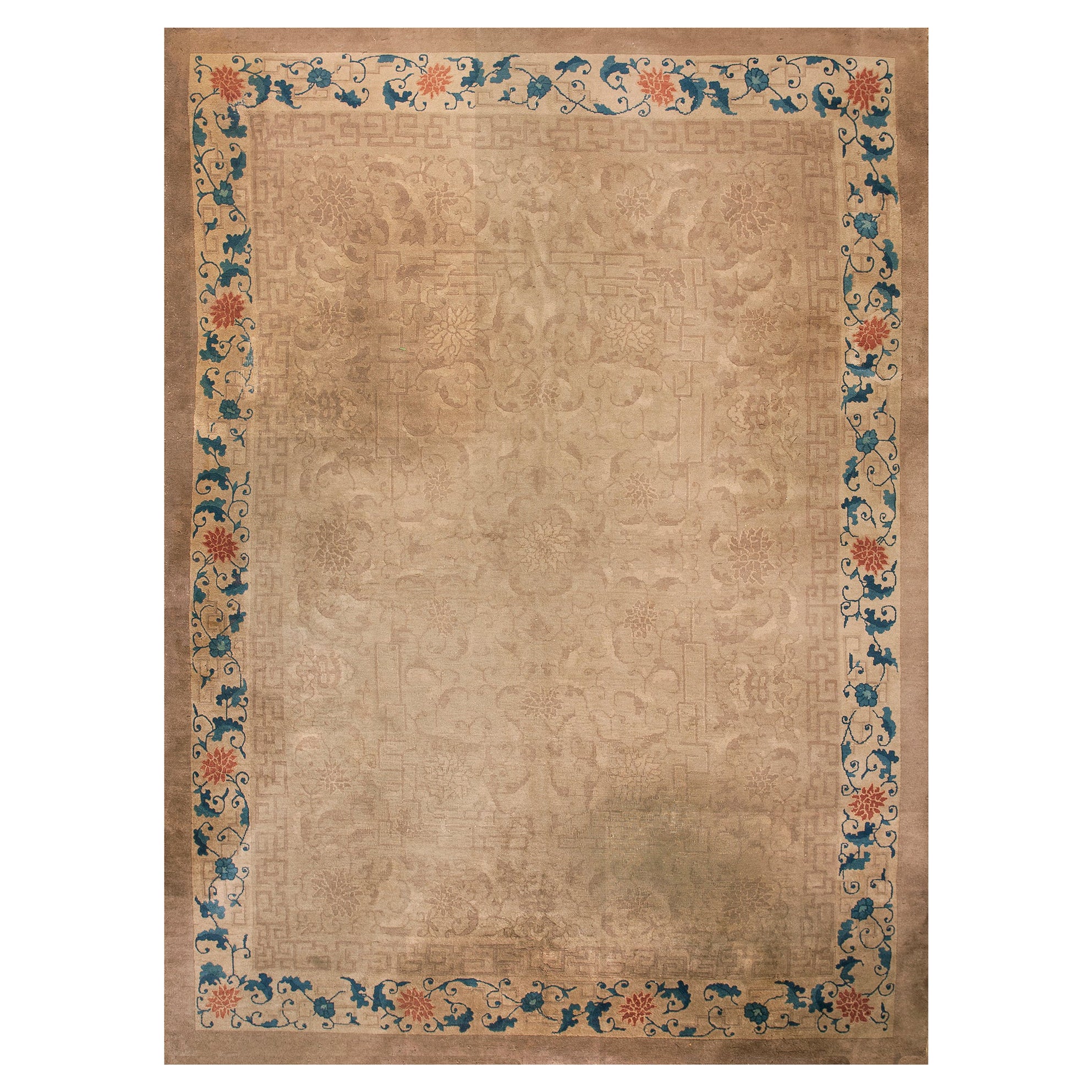 Antique  Tapis chinois Art Déco 9' 0'' x 11' 8''