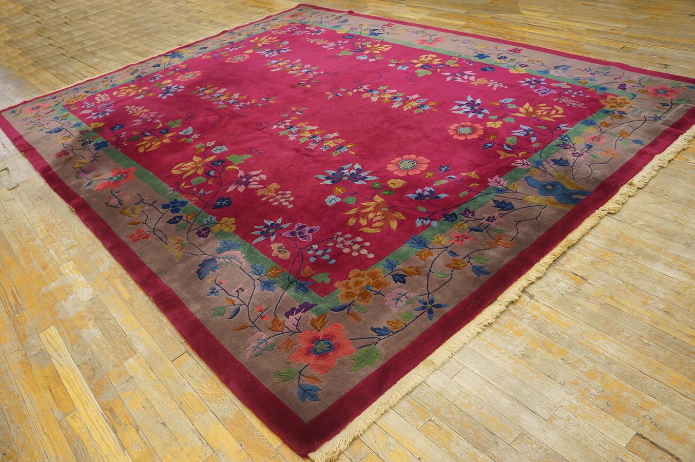 Hand-Knotted 1920s Chinese Art  Deco Carpet ( 9' x 11'9