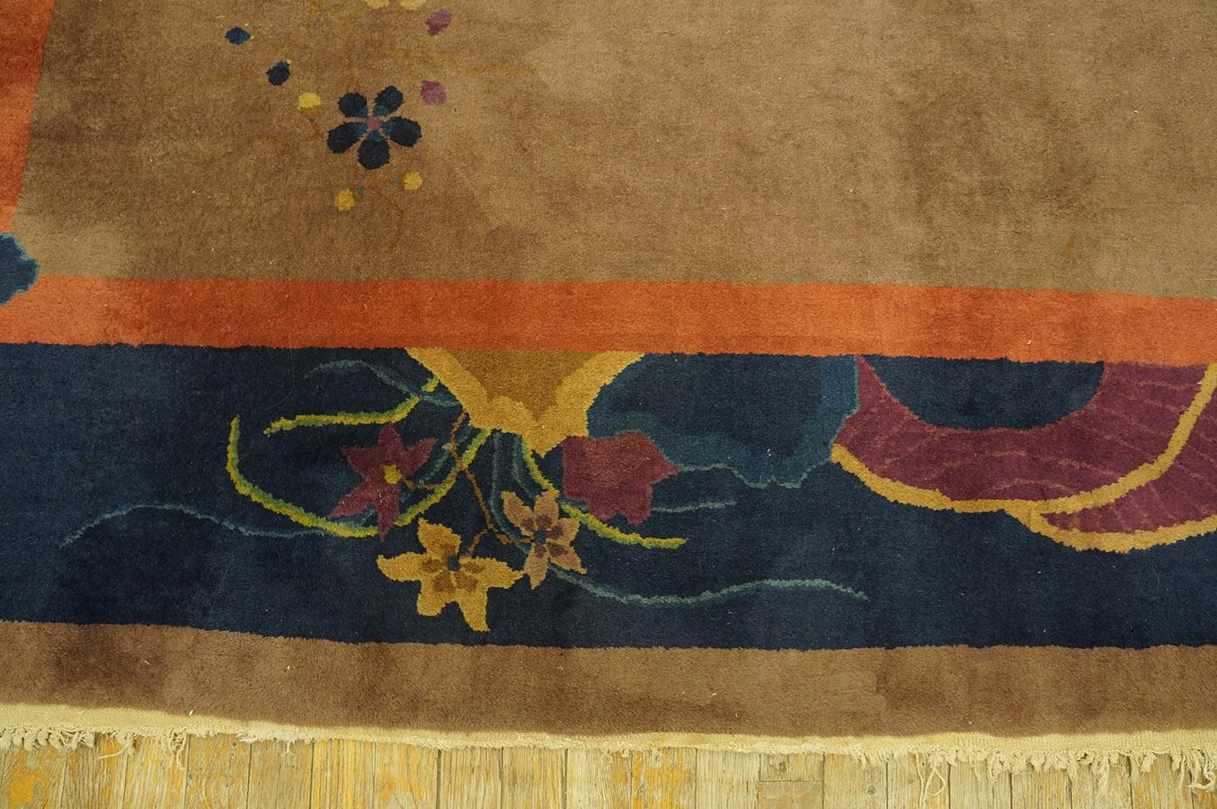 1920s Chinese Art Deco Carpet ( 9' x 12' - 275 x 365 cm ) For Sale 5
