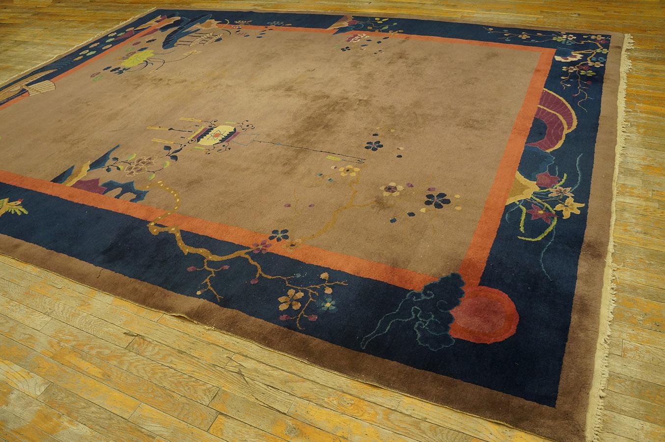 Hand-Knotted 1920s Chinese Art Deco Carpet ( 9' x 12' - 275 x 365 cm ) For Sale