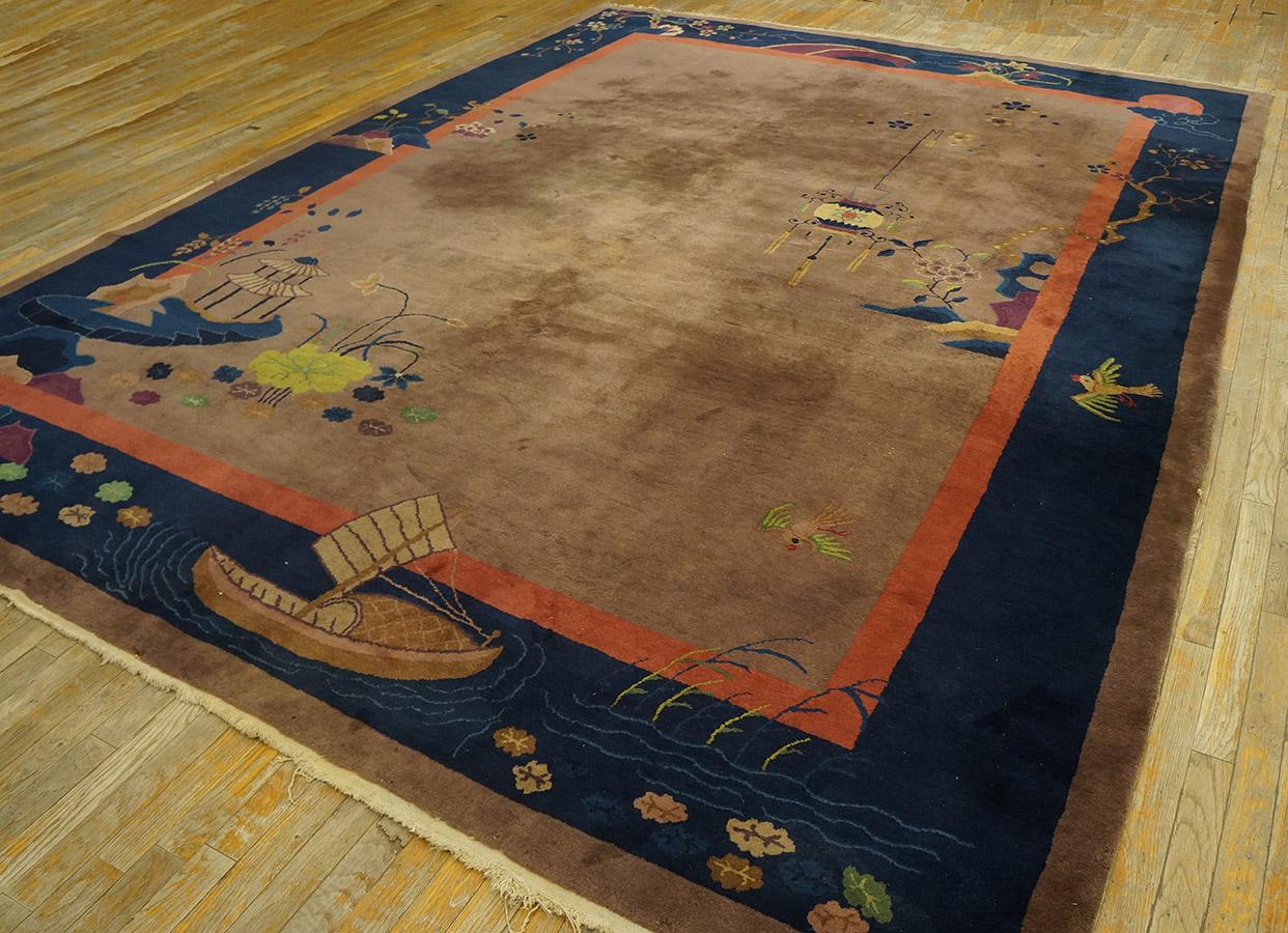 1920s Chinese Art Deco Carpet ( 9' x 12' - 275 x 365 cm ) In Good Condition For Sale In New York, NY
