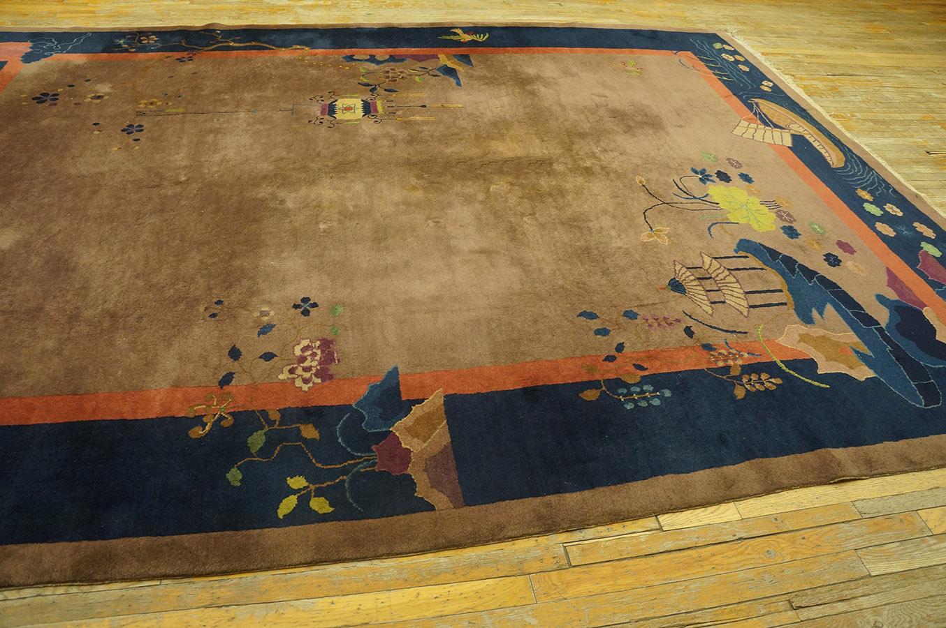 Laine Tapis Art Déco chinois des années 1920 ( 9' x 12' - 275 x 365 cm) en vente