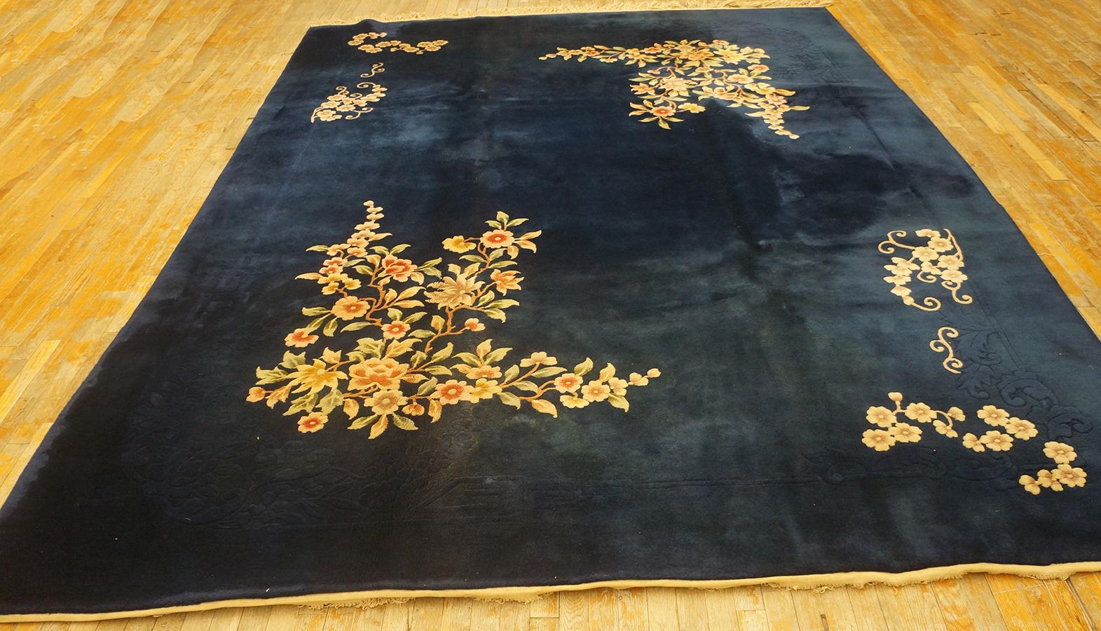 Hand-Knotted 1930s Chinese Art Deco Carpet ( 9' x 12' 1