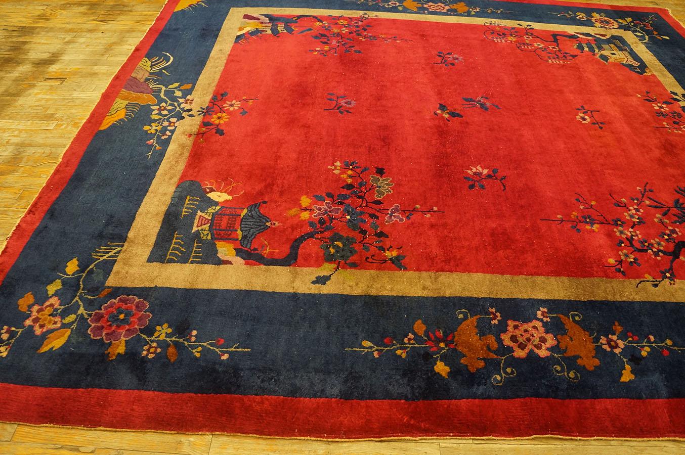 Early 20th Century 1920s Chinese Art Deco Carpet ( 9' x 9' 9'' - 275 x 297 cm ) For Sale