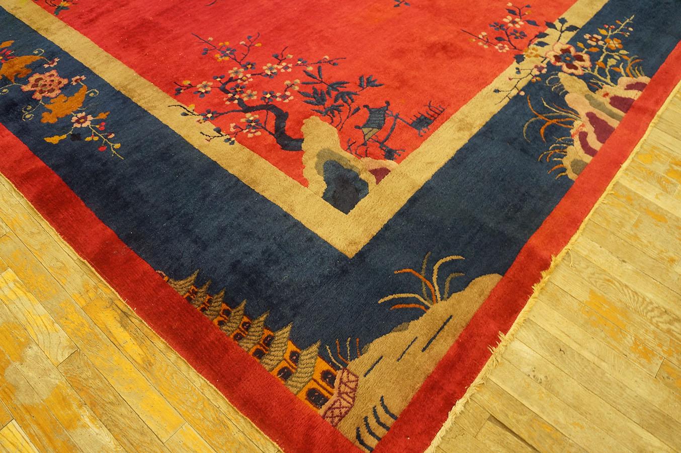 Wool 1920s Chinese Art Deco Carpet ( 9' x 9' 9'' - 275 x 297 cm ) For Sale
