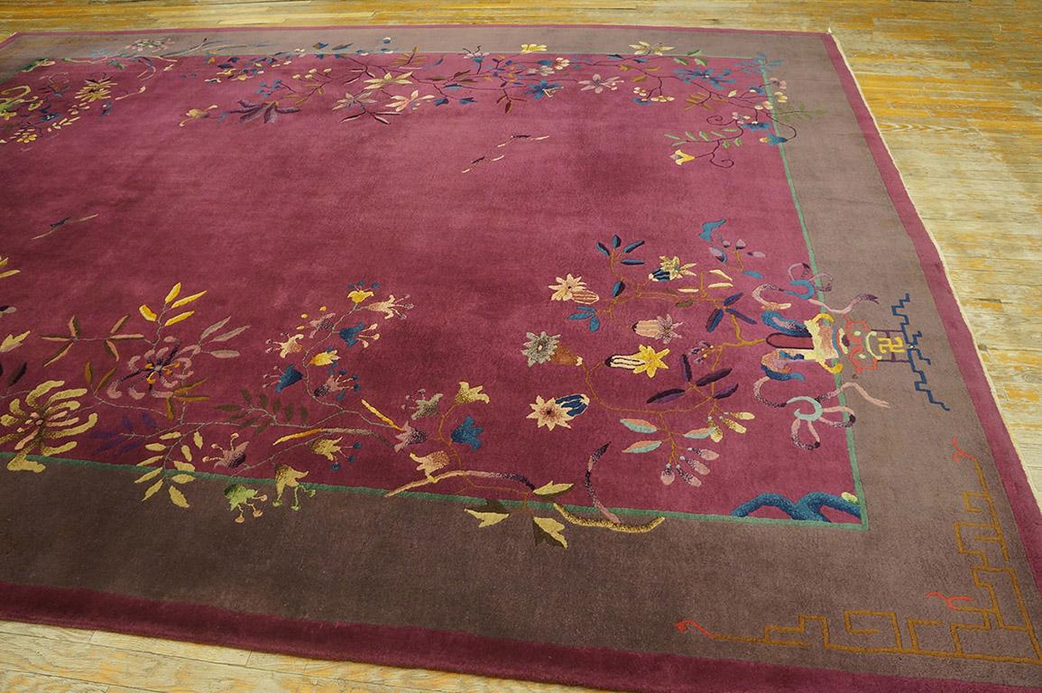 Early 20th Century 1920s Chinese Art Deco Carpet ( 9' x 11'10'' - 275 x 360 ) For Sale