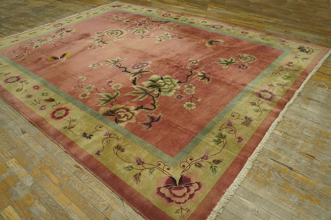 Hand-Knotted 1920s Chinese Art Deco Carpet ( 9' x 11' 5'' - 275 x 350 cm) For Sale