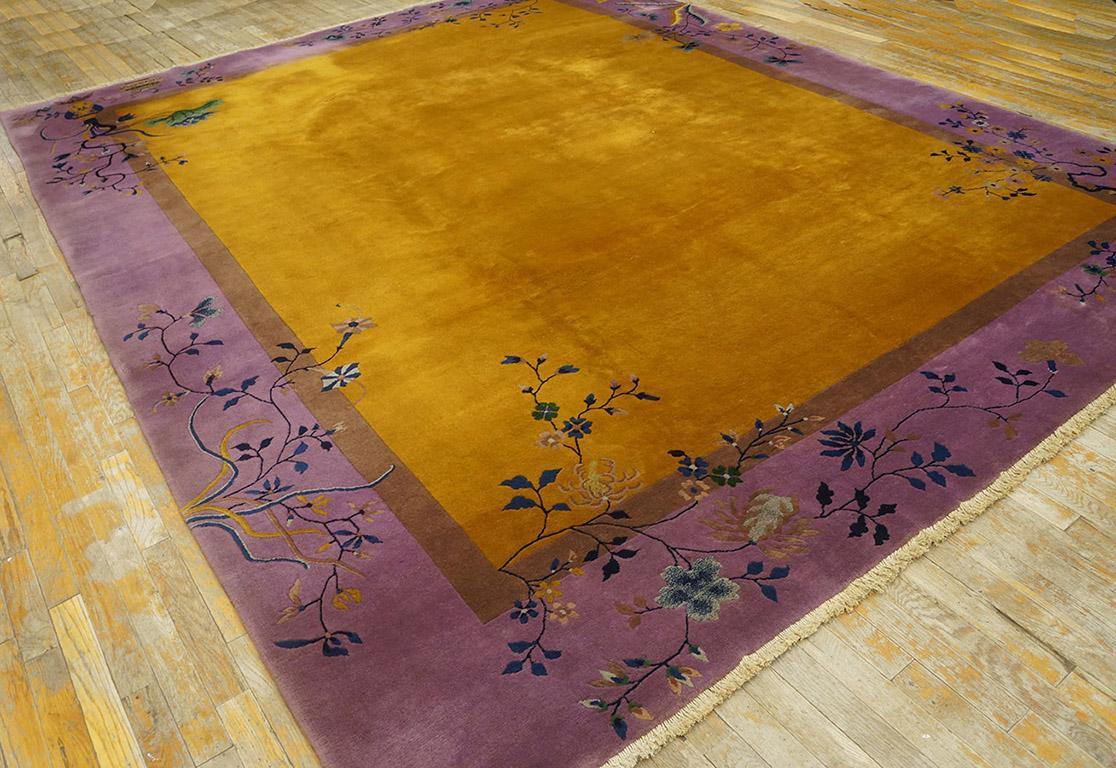 Hand-Knotted  1920s Chinese Art Deco Carpet by Nichols Workshop ( 9' x 11' 6'' - 275 x 350 ) For Sale
