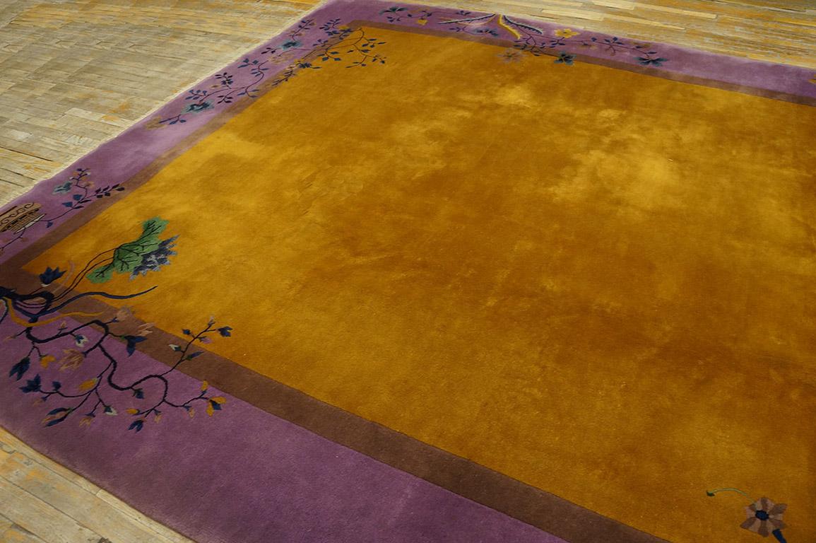  1920s Chinese Art Deco Carpet by Nichols Workshop ( 9' x 11' 6'' - 275 x 350 ) In Good Condition For Sale In New York, NY