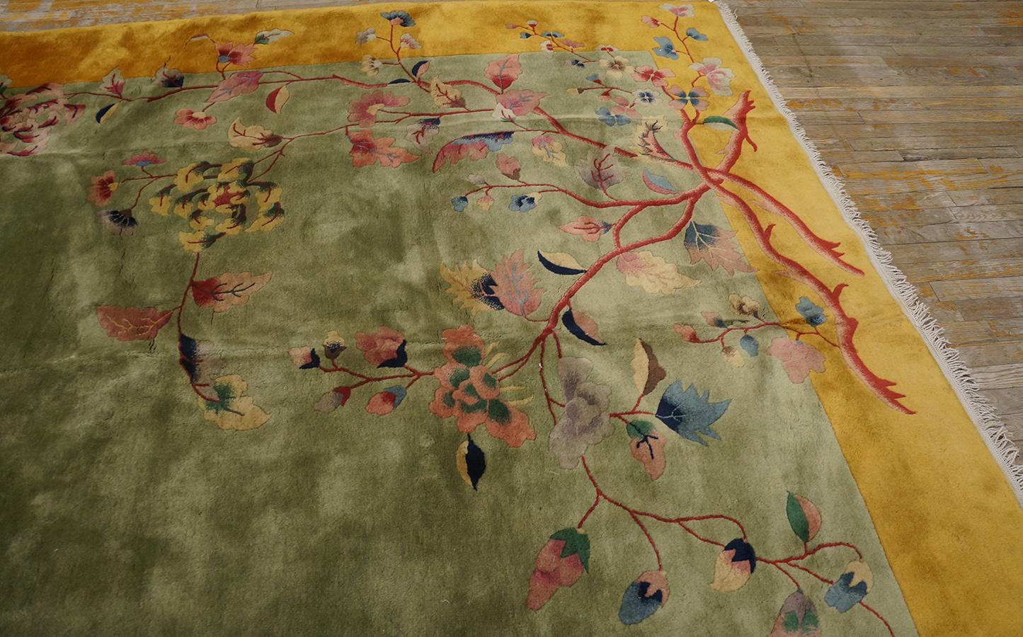 Early 20th Century 1920s Chinese Art Deco Carpet by Nichols Workshop ( 9' x 11'6