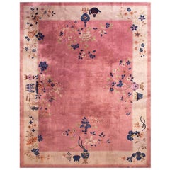 Antique Chinese Art Deco Rug 9
 0" x 11
 6"