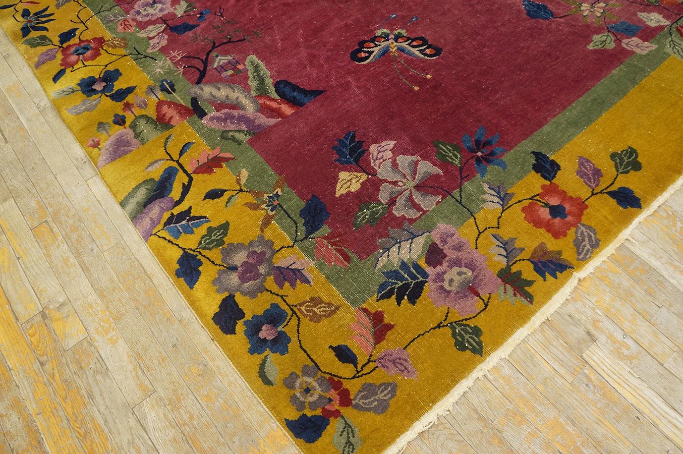 Hand-Knotted 1920s  Chinese Art Deco Carpet ( 9' x 12' - 275 x 365 ) For Sale