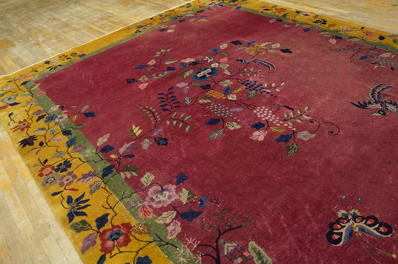 1920s  Alfombra Art Decó china ( 9' x 12' - 275 x 365 ) en Bueno estado para la venta en New York, NY