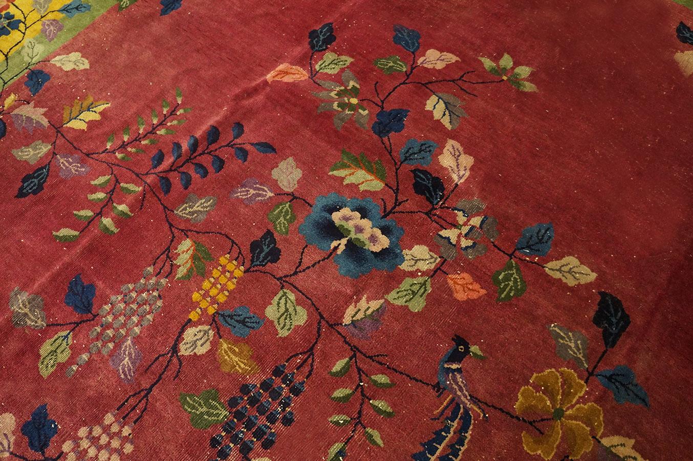 Wool 1920s  Chinese Art Deco Carpet ( 9' x 12' - 275 x 365 ) For Sale
