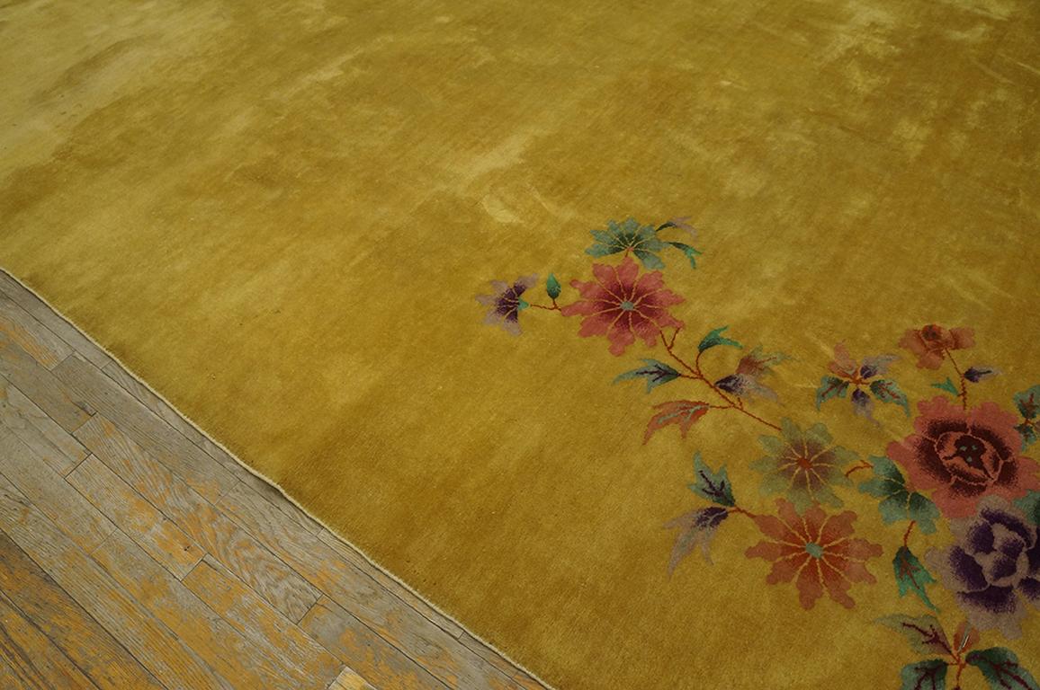 Hand-Knotted 1920s Chinese Art Deco Carpet ( 9' x 11' 4'' - 275 x 345 cm ) For Sale
