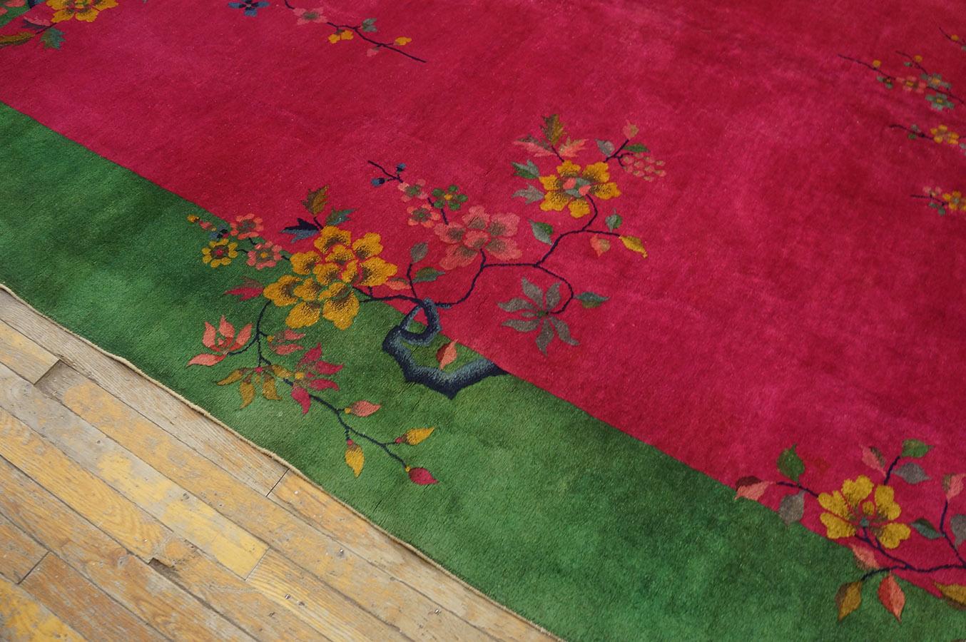 1920s Chinese Art Deco Carpet ( 9' x 11' 6'' - 275 x 350 cm ) For Sale 5
