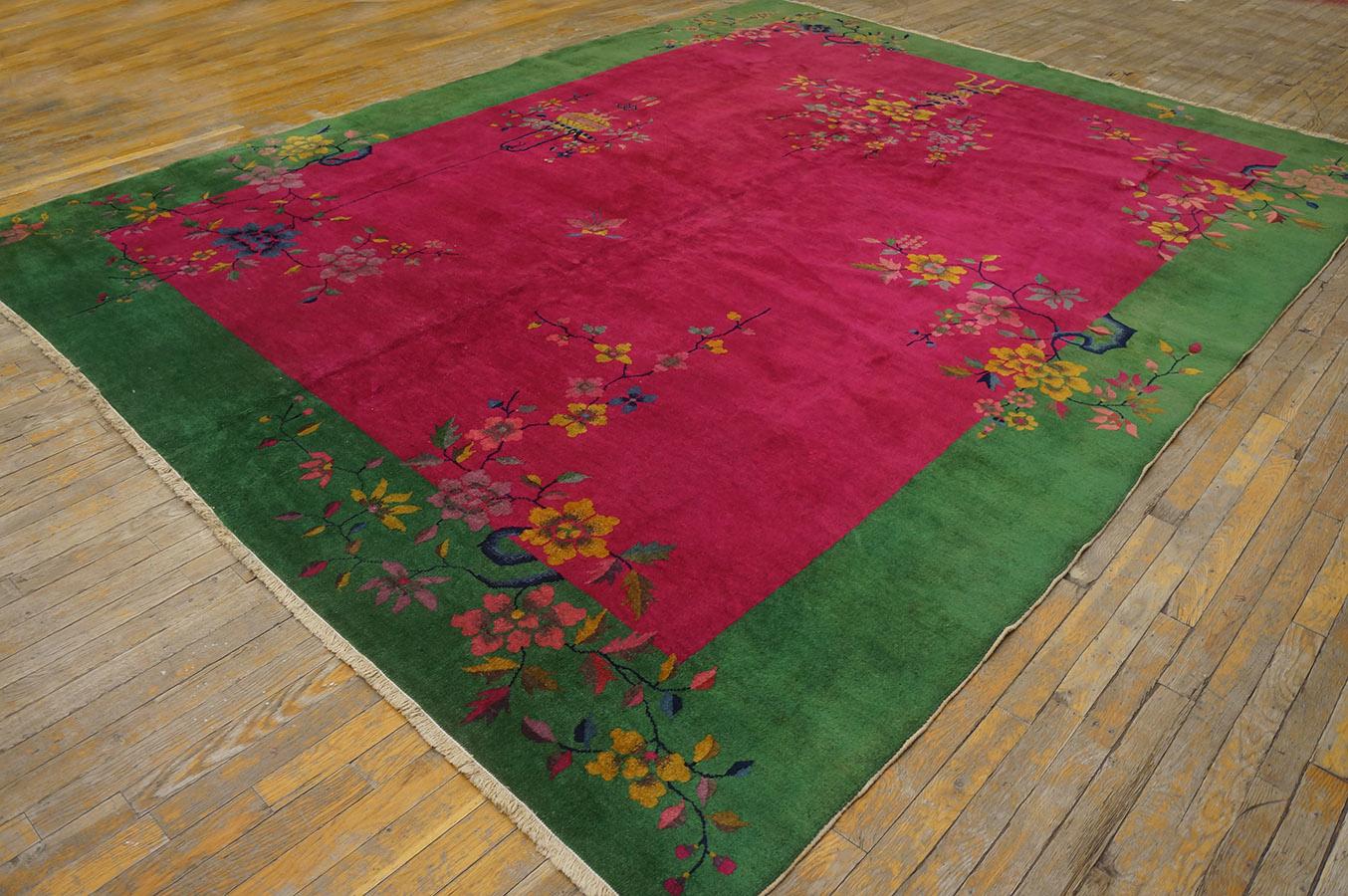 1920s Chinese Art Deco Carpet ( 9' x 11' 6'' - 275 x 350 cm ) For Sale 6