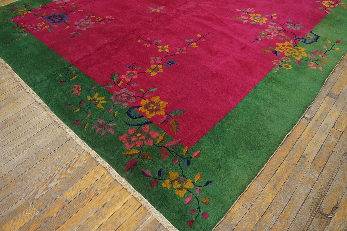1920s Chinese Art Deco Carpet ( 9' x 11' 6'' - 275 x 350 cm ) For Sale 7