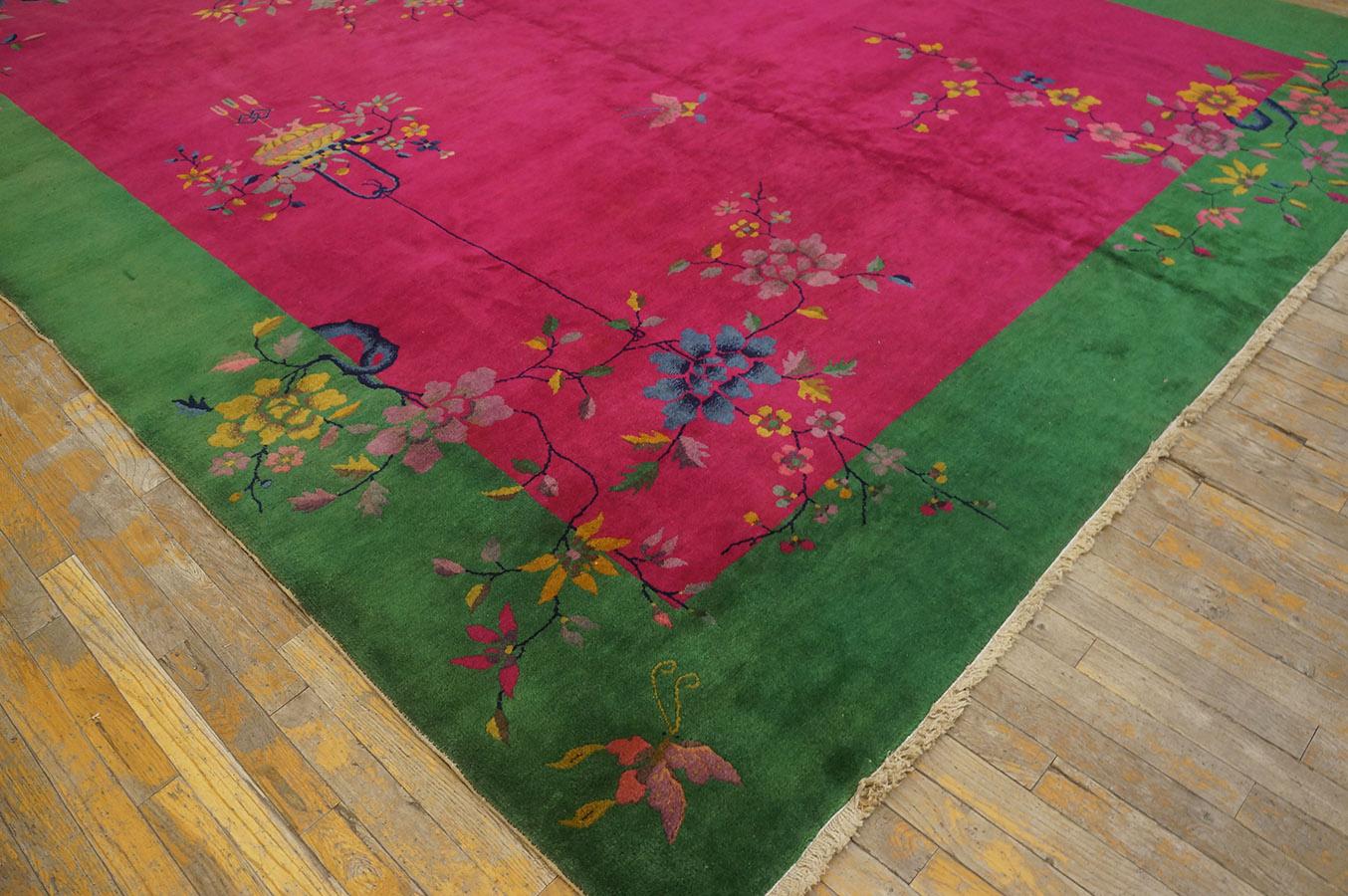 1920s Chinese Art Deco Carpet ( 9' x 11' 6'' - 275 x 350 cm ) For Sale 9