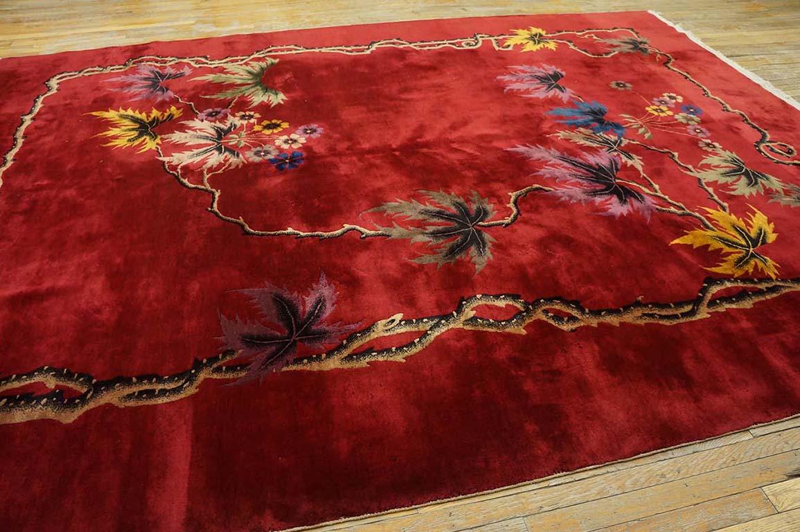 Wool 1920s Chinese Art Deco Carpet  ( 9' x 11'6