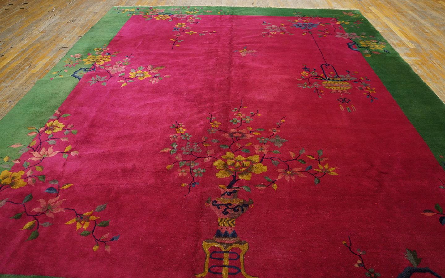 1920s Chinese Art Deco Carpet ( 9' x 11' 6'' - 275 x 350 cm ) For Sale 1