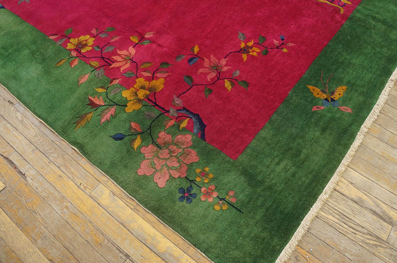 1920s Chinese Art Deco Carpet ( 9' x 11' 6'' - 275 x 350 cm ) For Sale 4