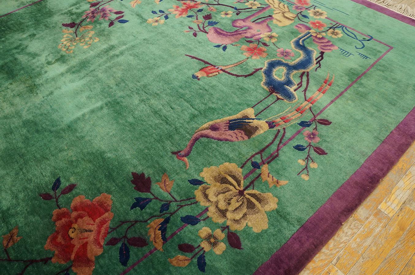 1920s Chinese Art Deco Carpet ( 9' x 11' 8'' - 275 x 355 cm ) For Sale 4