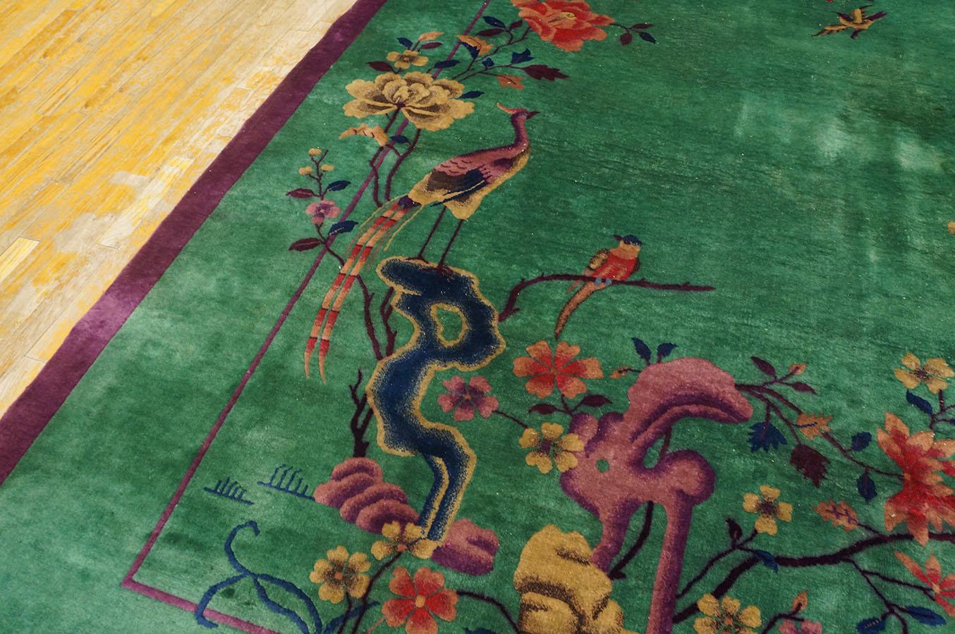 1920s Chinese Art Deco Carpet ( 9' x 11' 8'' - 275 x 355 cm ) For Sale 6