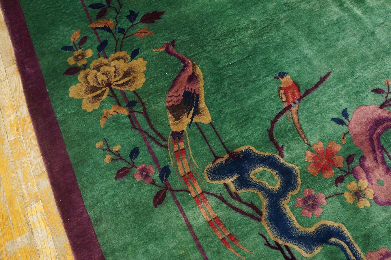 1920s Chinese Art Deco Carpet ( 9' x 11' 8'' - 275 x 355 cm ) For Sale 8