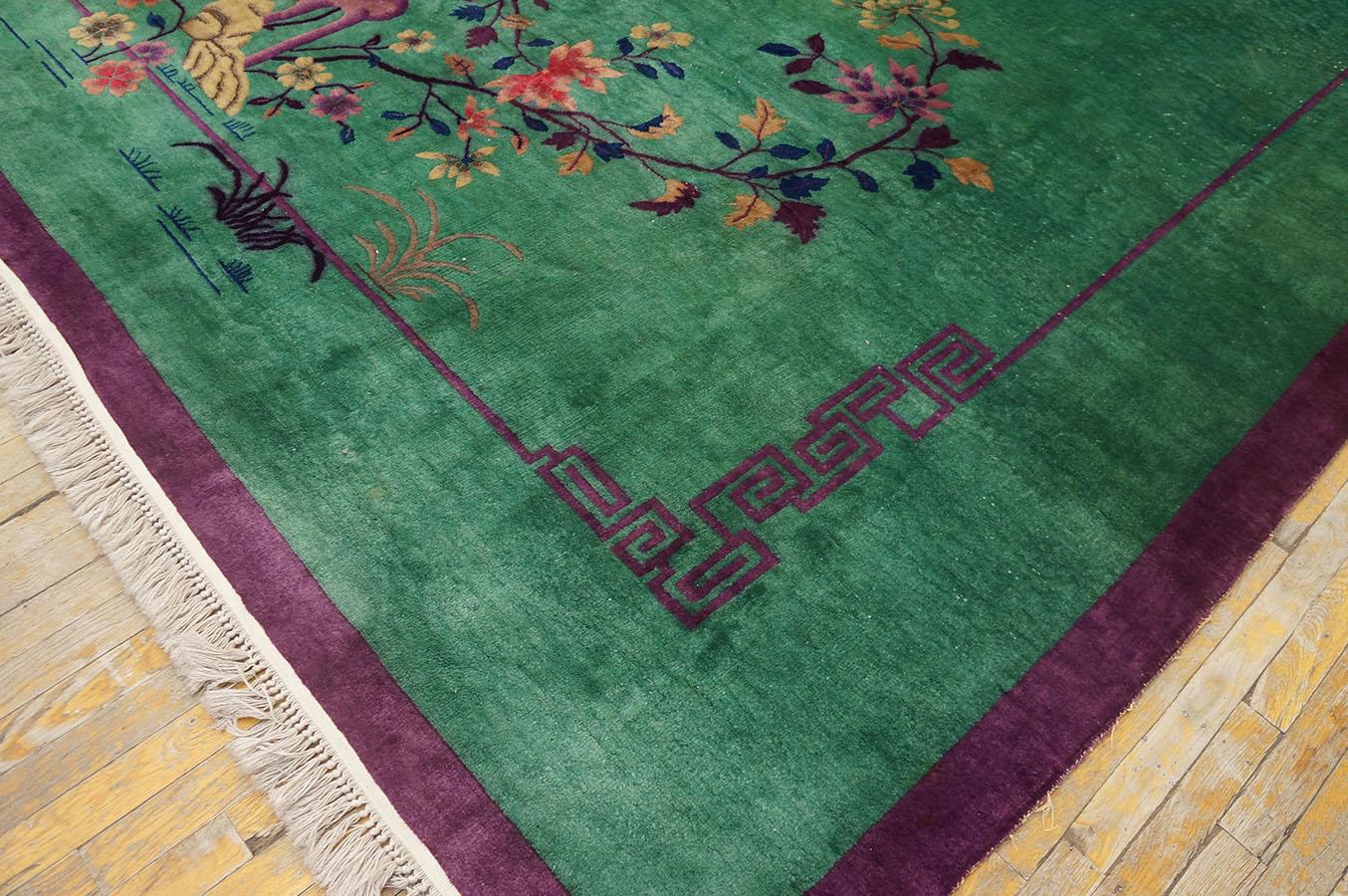 Hand-Knotted 1920s Chinese Art Deco Carpet ( 9' x 11' 8'' - 275 x 355 cm ) For Sale