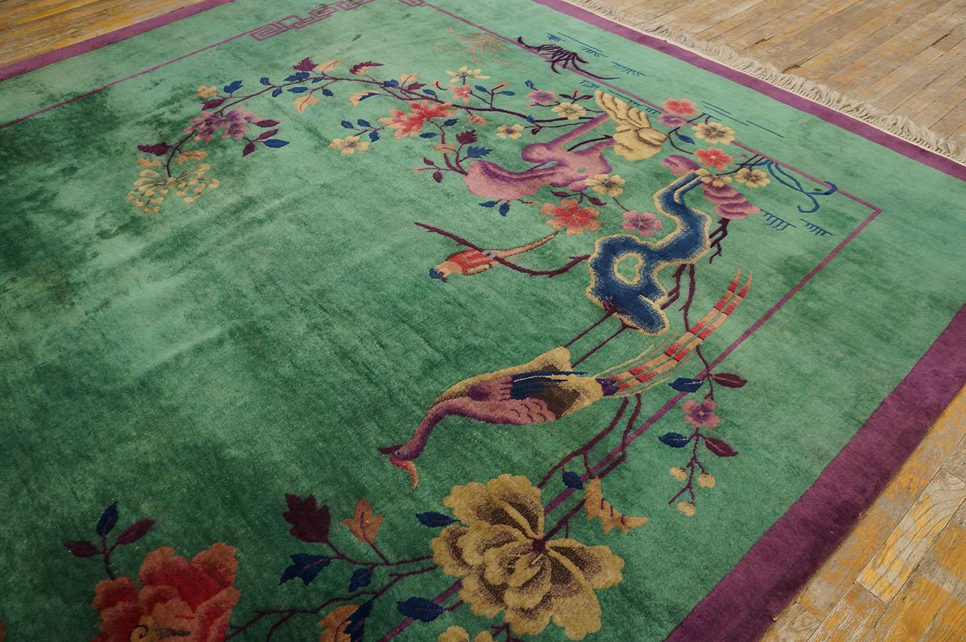 1920s Chinese Art Deco Carpet ( 9' x 11' 8'' - 275 x 355 cm ) For Sale 3