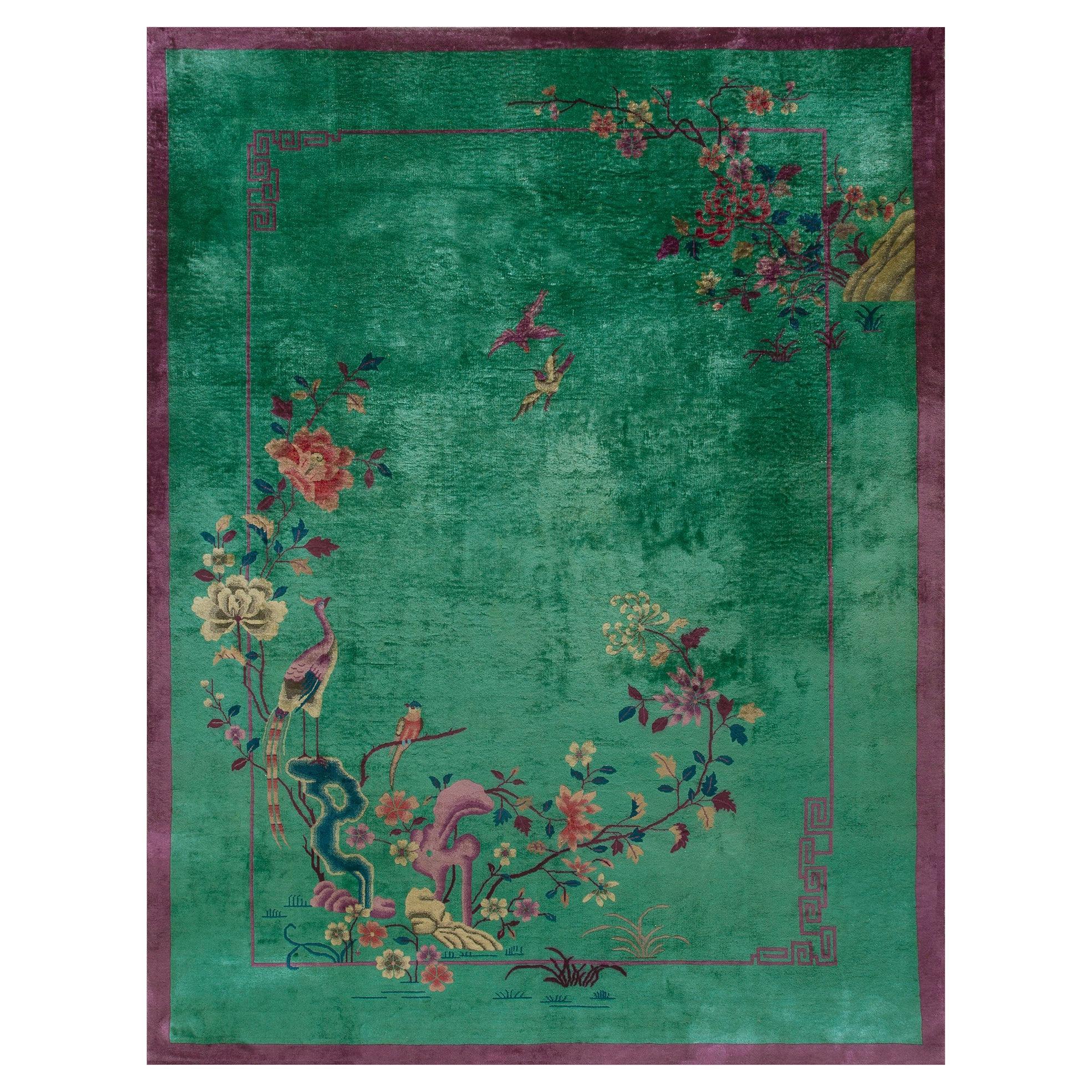 1920s Chinese Art Deco Carpet ( 9' x 11' 8'' - 275 x 355 cm ) For Sale