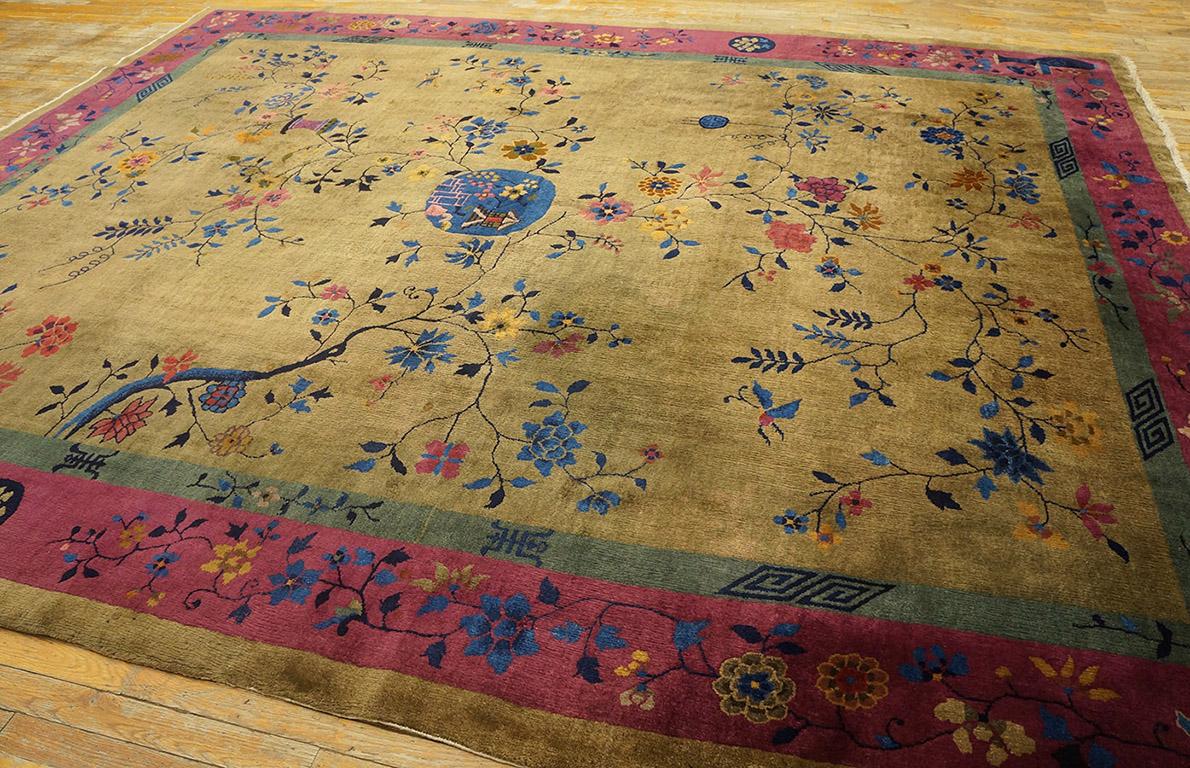 Early 20th Century 1920s Chinese Art Deco Carpet ( 9' x 11'4