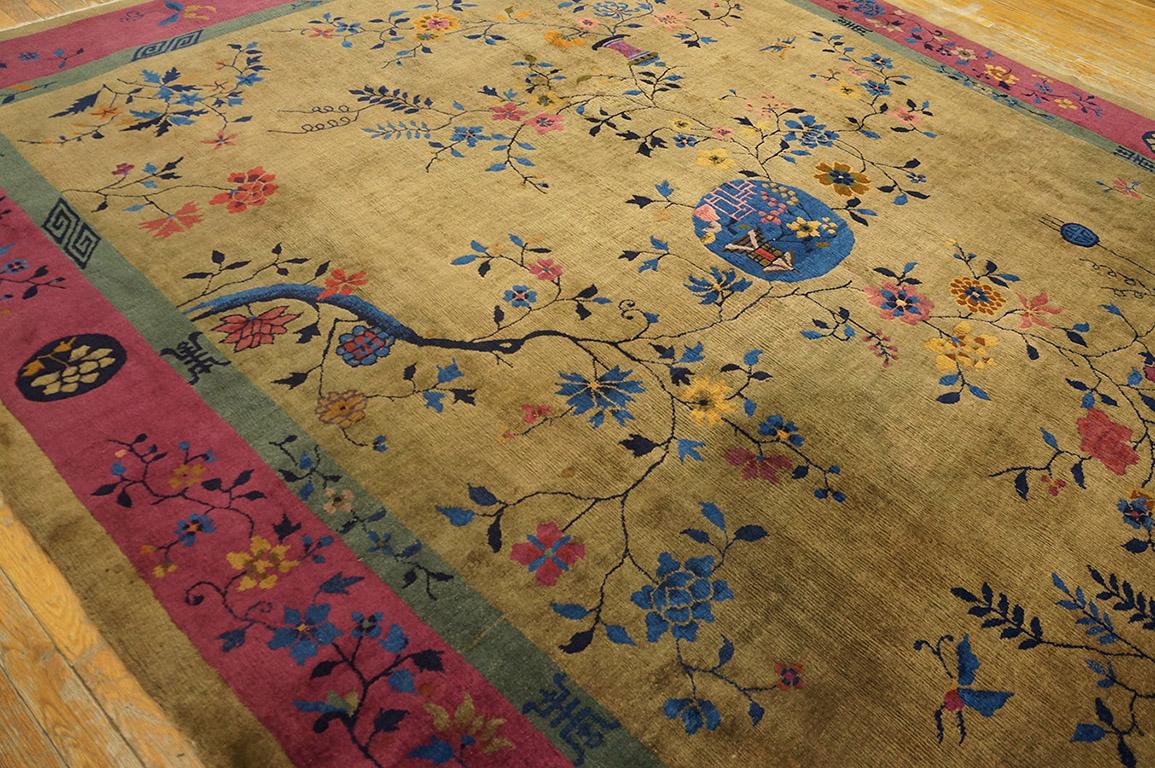 Wool 1920s Chinese Art Deco Carpet ( 9' x 11'4