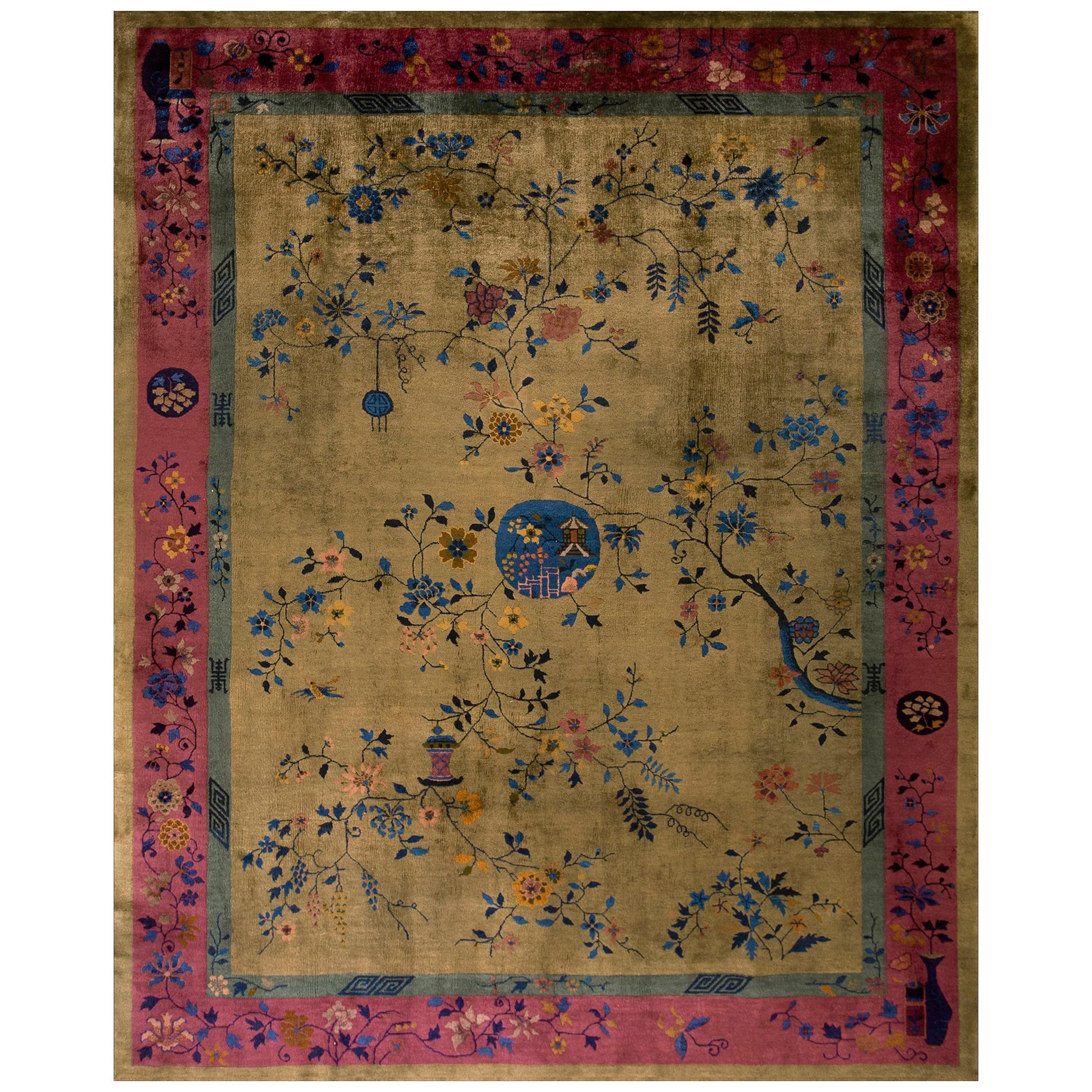 1920s Chinese Art Deco Carpet ( 9' x 11'4" - 275 x 345 ) For Sale