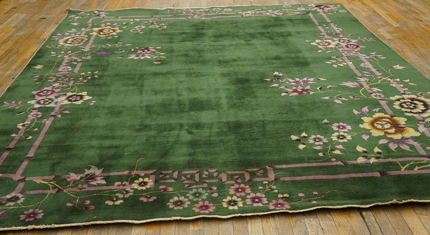 Hand-Knotted 1920s Chinese Art Deco Carpet ( 9' x 11' 6