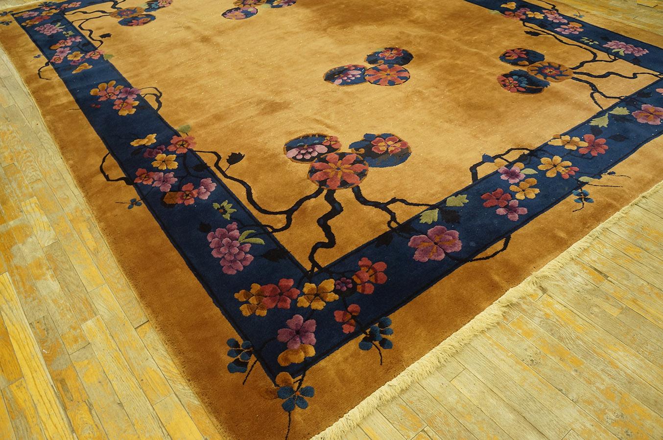 Wool 1920s Chinese Art Deco Carpet ( 9' x 11' 7