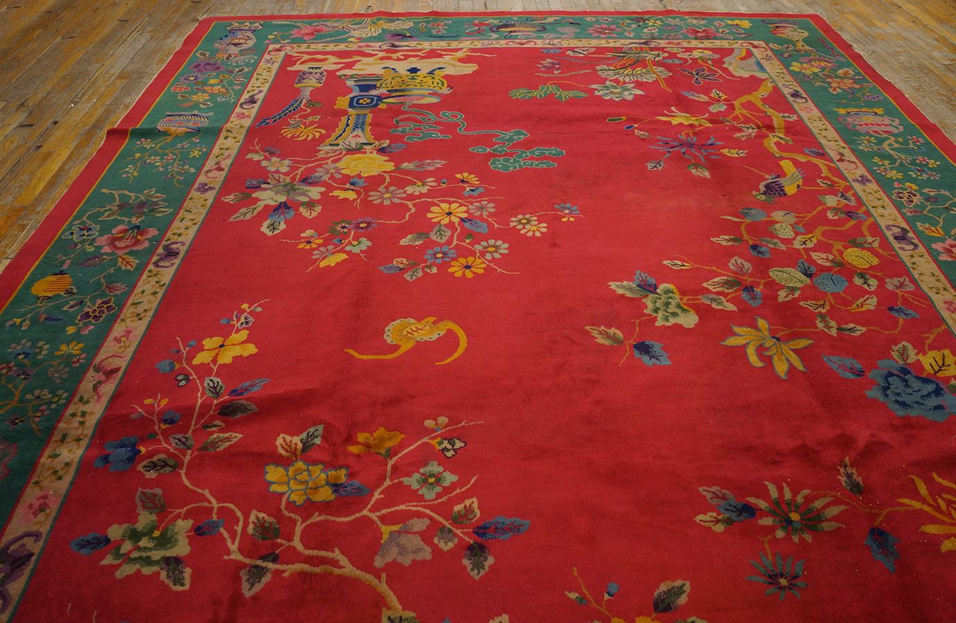 1920s Chinese Art Deco Carpet ( 9' x 11' 8'' - 275 x 355 cm ) For Sale 1