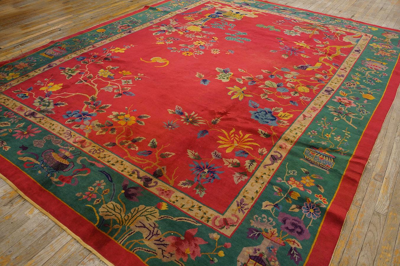 1920s Chinese Art Deco Carpet ( 9' x 11' 8'' - 275 x 355 cm ) For Sale 2
