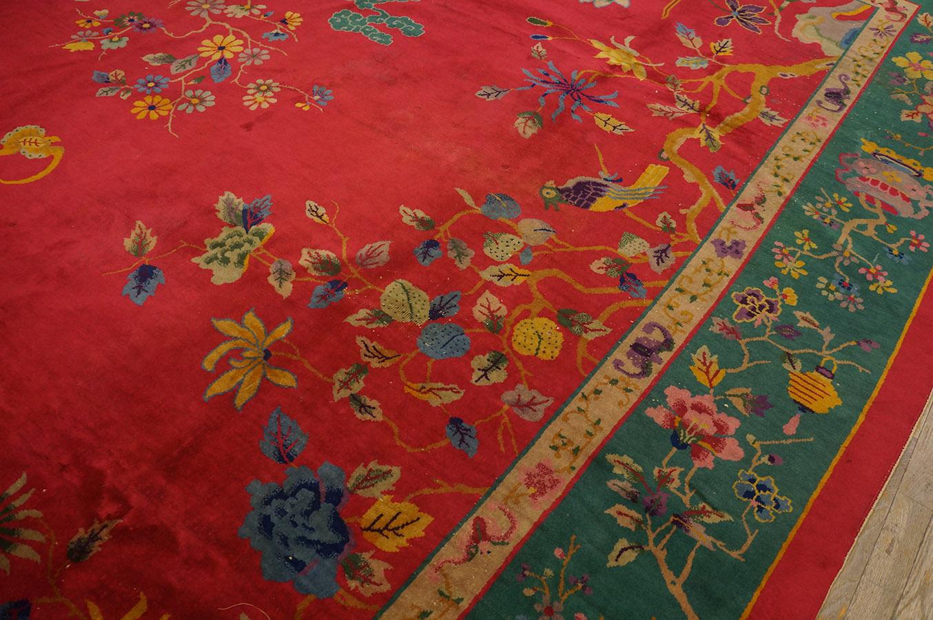 1920s Chinese Art Deco Carpet ( 9' x 11' 8'' - 275 x 355 cm ) For Sale 4