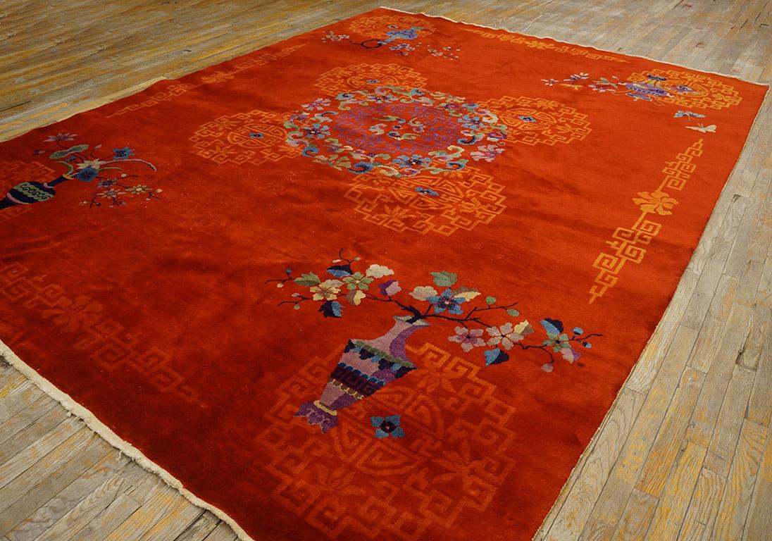 Alfombra china Art Déco de los años 20 (  9' x 12' - 275 x 365 cm ) en Bueno estado para la venta en New York, NY