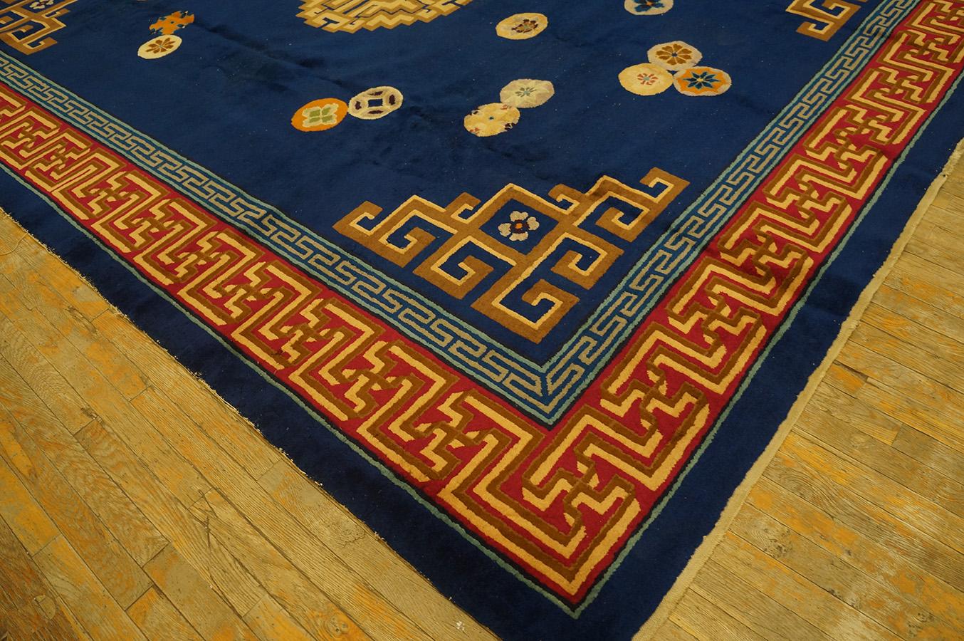 Early 20th Century 1920s Chinese Art Deco Carpet ( 9' 2''x 12' - 280 x 365 cm ) For Sale