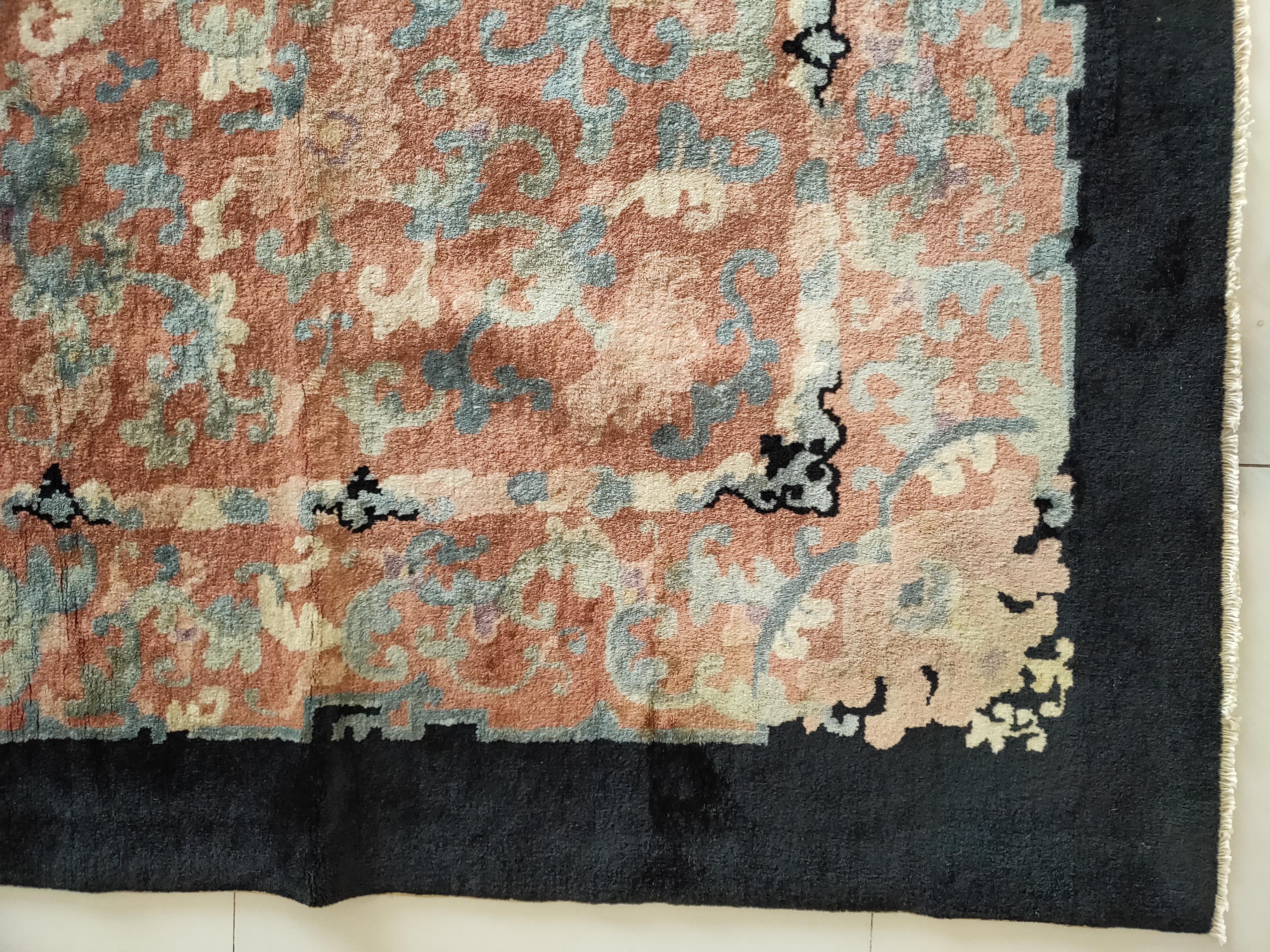Tapis Art Déco chinois ancien, Taille : 9' 3'' x11' 3''.