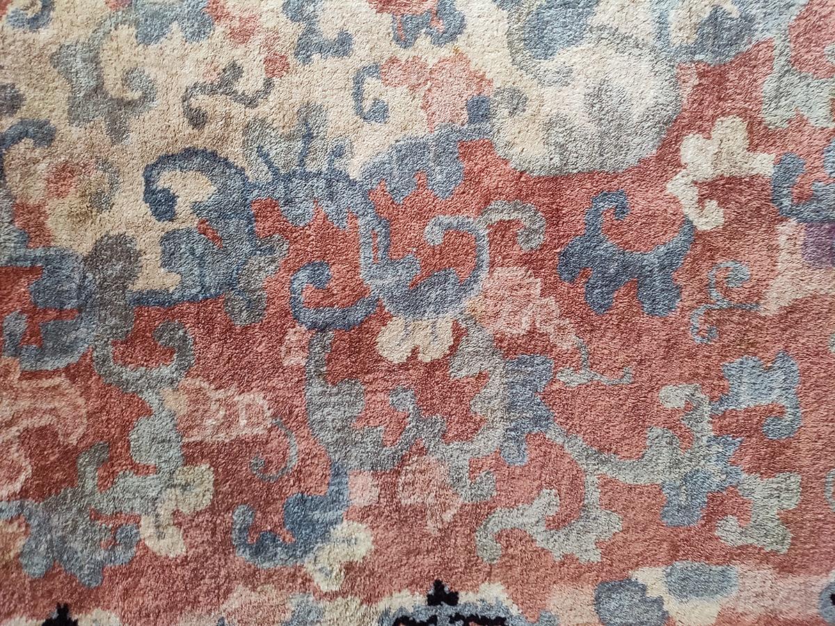 Noué à la main Tapis Art Déco chinois ancien de 9' 3