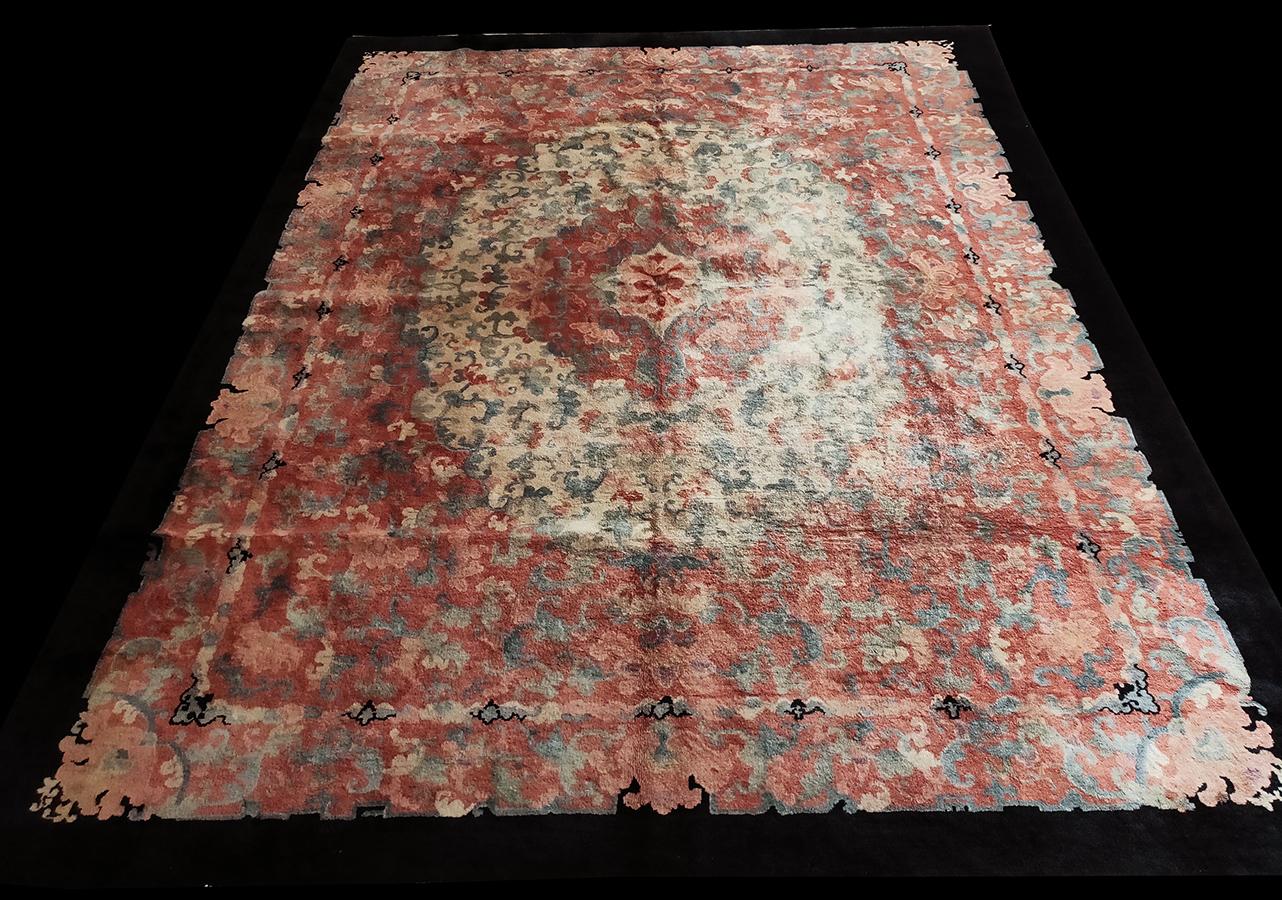 Tapis Art Déco chinois ancien de 9' 3