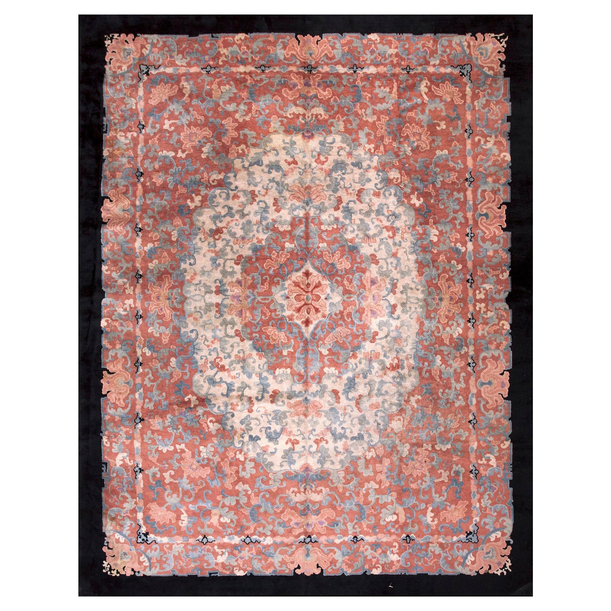 Antique Chinese Art Deco Rug 9' 3" x 11' 9"