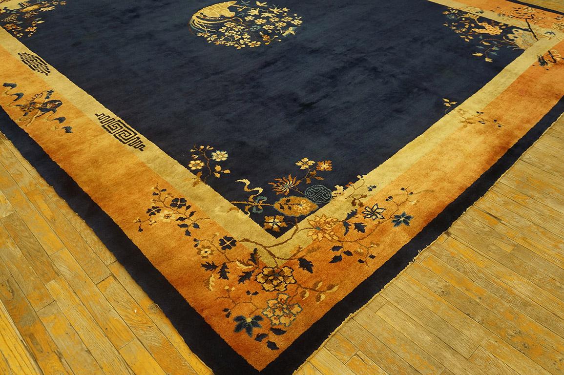 Early 20th Century Antique Chinese Peking rug 9' 3'' x 11' 3''. For Sale